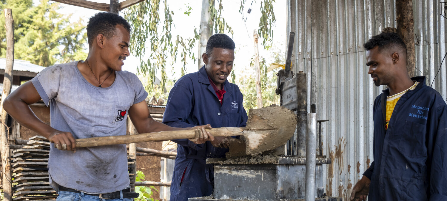 Foundation of a brick production by young people