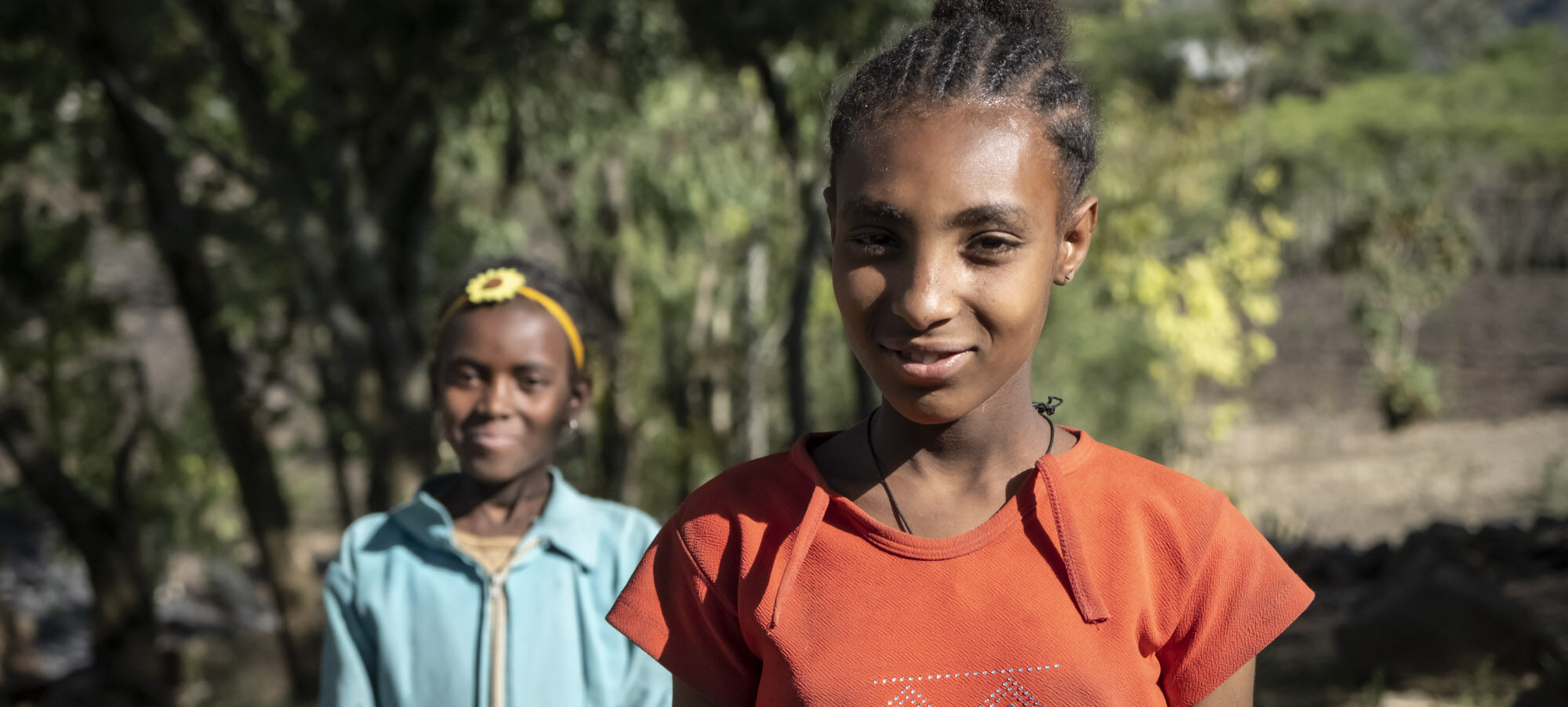 Two girls in the Borena project area