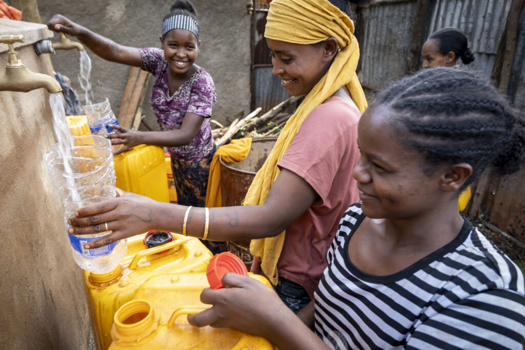 New rural town water supply in the project are