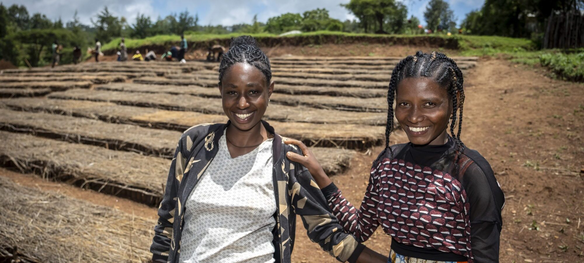 Two women working in a nursery in Ethiopia