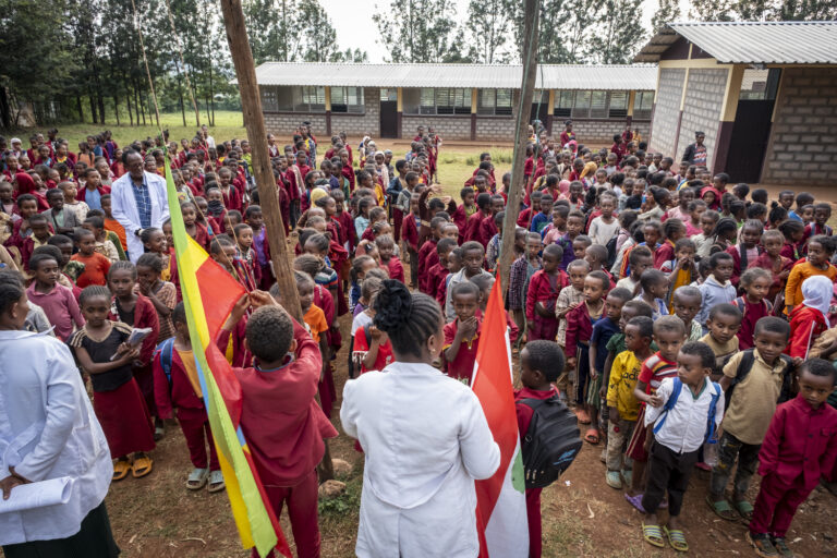 Student assembly at the Gora Primary School in Ijaji.
