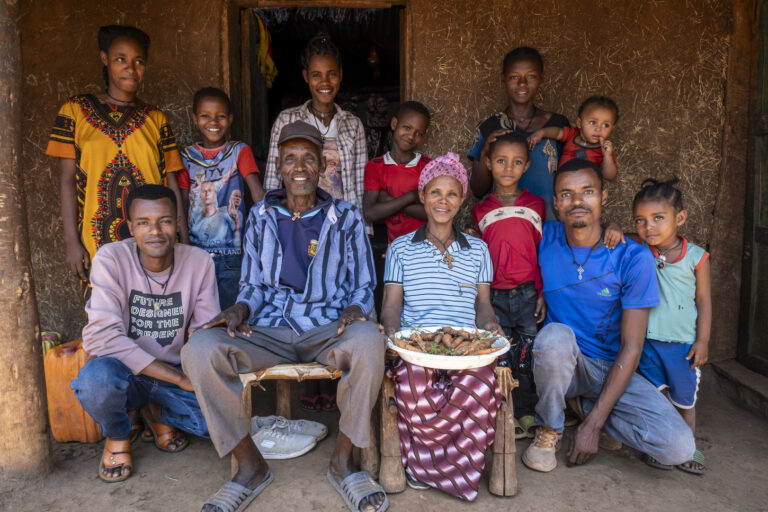 Farmer Chepo Mada with his family.