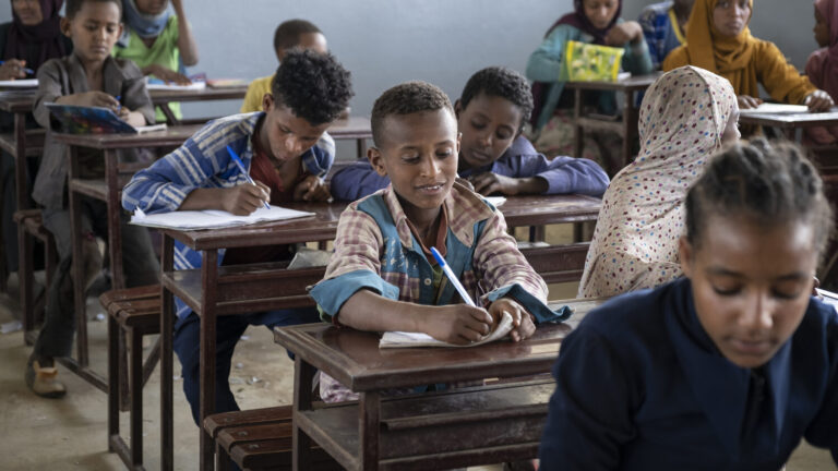 Students in a classroom.