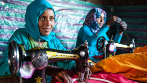 In craft classes, women can learn to sew, among other things
