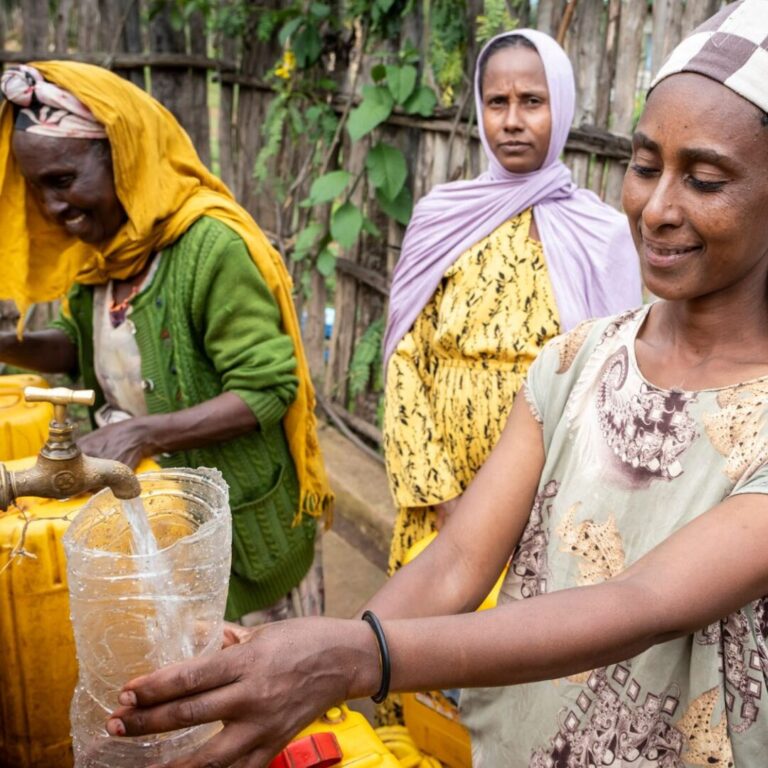 Women bottling clean water
